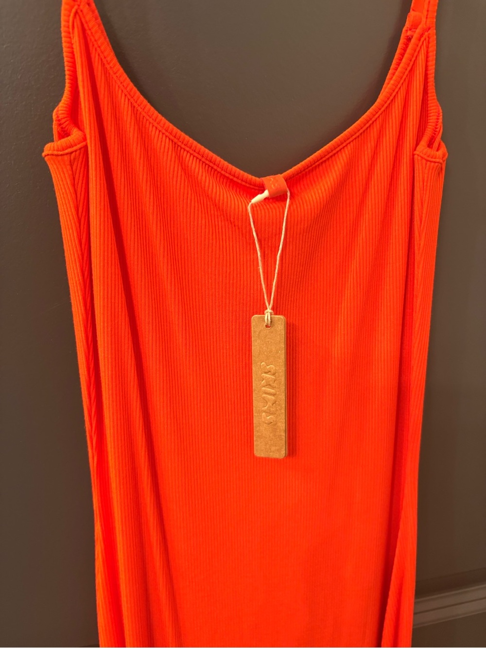 SKIMS Orange Slip Maxi Dress - Sleeveless Spaghetti Strap - Picture 2 of 2